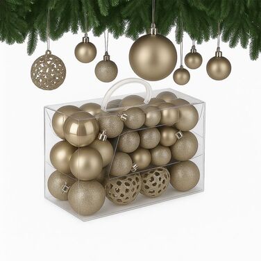 Relaxdays Set of 50 Christmas Baubles