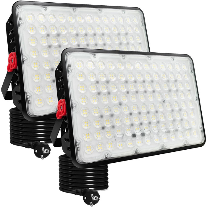 LED Floodlights Outdoor 400W, 2 Pack 40000LM LED Outdoor Floodlights 6500K Cool White LED Spotlights IP66 Waterproof Construction Lights LED Floodlight for Garden, Garage, Sports Field, Yard, Driveway