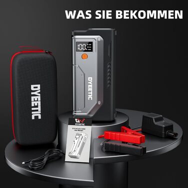 Powerbank Starthilfe 7000A: портативний пусковий пристрій для авто 12V (бензин, дизель до 12.0L), з LED ліхтариком та USB зарядкою, сріблястий