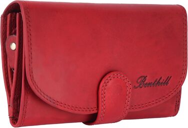 Benthill Women's Wallet Genuine Leather - Wallet with RFID Protection - Wallet with Many Card Slots - Genuine Leather Vintage Women's Wallet including Gift Box, Color: Red