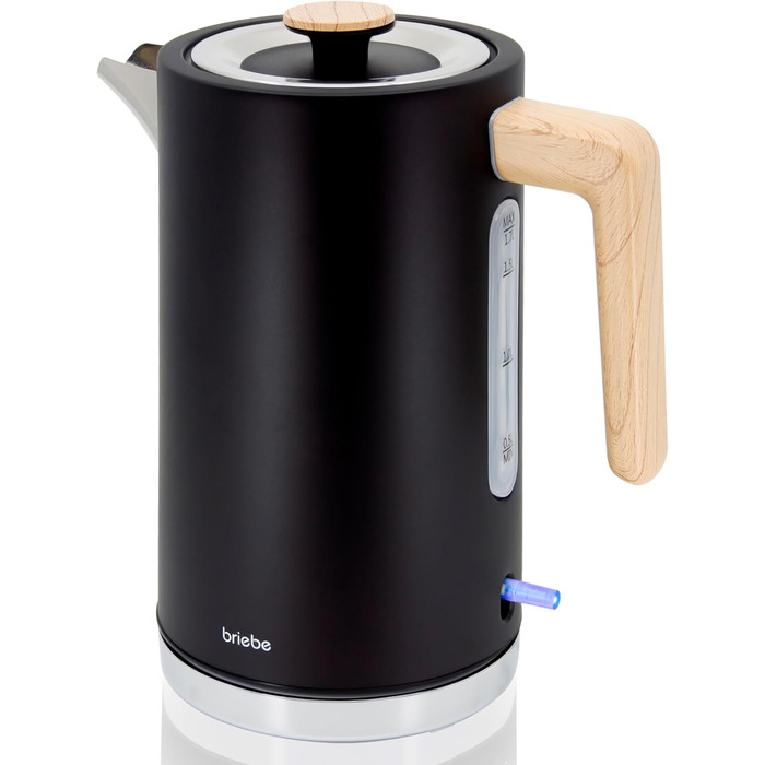 Тостер Briebe Nordic Set з широкими слотами та підставою для бургерів, 6 режимів підсмажування + Електричний чайник 1,7л, 2200W, чорний, набір для сніданку