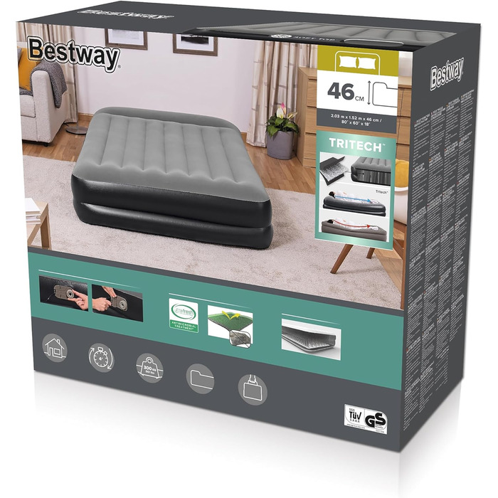 Надувне ліжко Bestway Premium Plus з вбудованим насосом