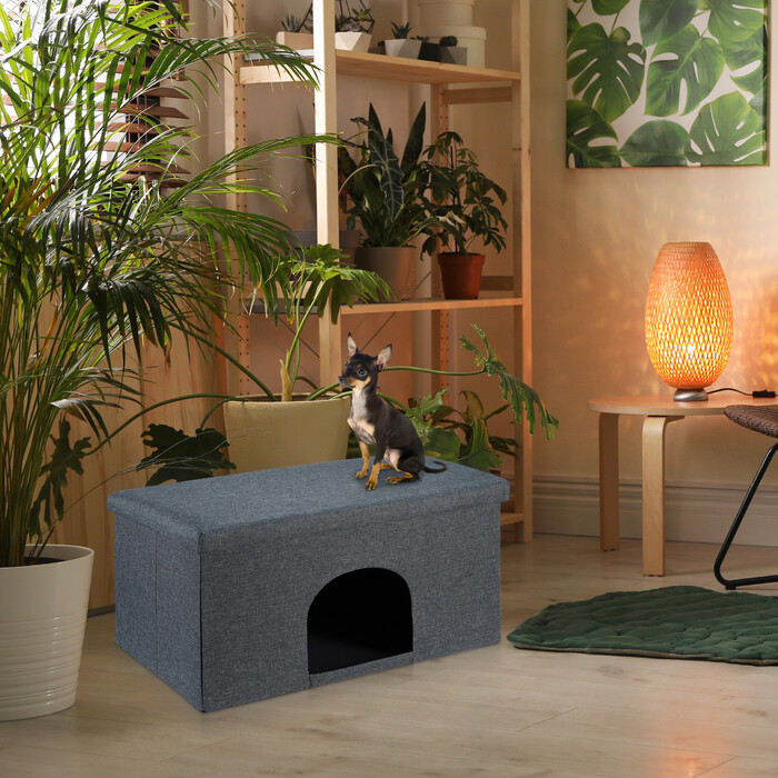 Котяча печера Relaxdays з подушкою для сидіння сірого кольору