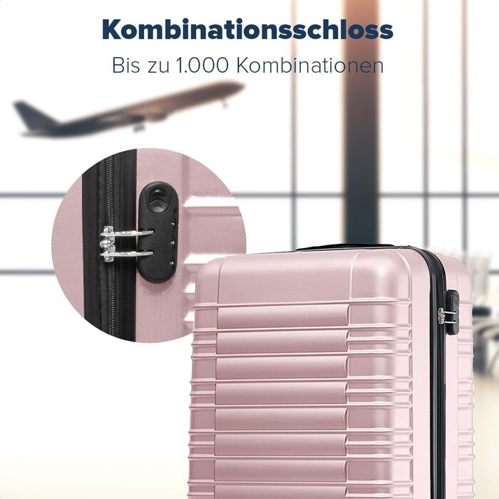 Набір валіз TRVLMORE 3 в 1: велика, середня, маленька, сірий колір, з жорсткою обшивкою, 55x40x20 см (Handgepäck)