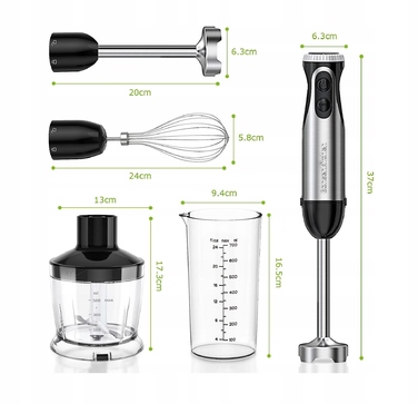Погружний блендер Bonsenkitchen HB3203 1000 Вт, сріблястий/сірий