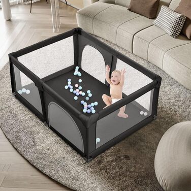 Лягувальня для цуценят з дверцятами, 180x120x66 см. Міцна, з тканини та сітки, для собак та цуценят. Машинне прання, для використання в приміщенні та на вулиці. Кольори: сірий та чорний.