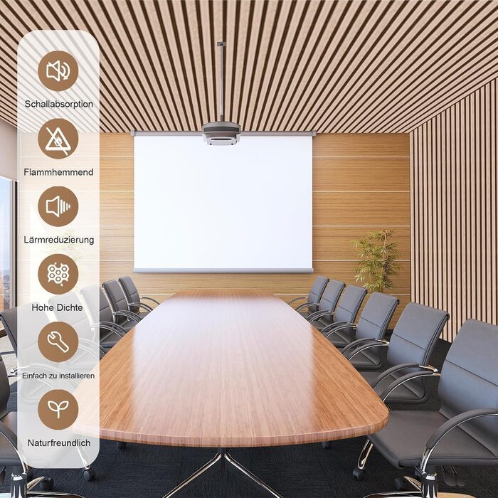 Акустичні стінові панелі з дерева AKK-PANE 240x60 см (1,44м²), 3D панелі для шумоізоляції стін у вітальню, кухню та офіс, колір: Класичний дуб