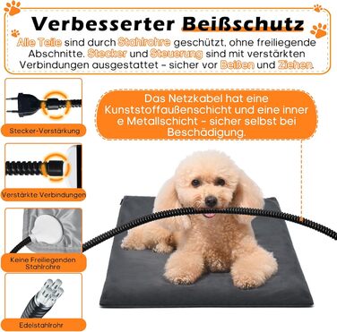 Підігрівальний килимок для тварин 45x70 см – ковдра для собак та котів, 30–60°C, таймер 14 год, захист від перегріву, міцний кабель 1,8 м, 2 знімні чохли, регулювання температури