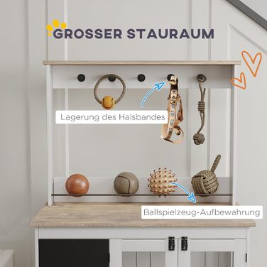 Клітка для собак PawHut - переносна будка з 3 дверцятами, полиця для іграшок, для великих собак, біла