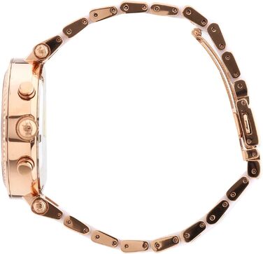 Жіночий годинник Michael Kors Parker кварцовий хронограф, сталевий ремінець, 39 мм, колір рожеве золото та молочний (Off-white)