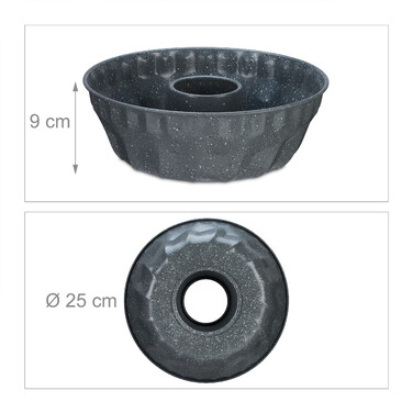 Relaxdays Bundt cake pan, speckled grey