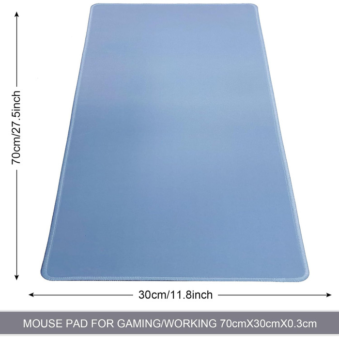 Великий ігровий килимок для миші з прошитими краями, 70x30 см, нековзна основа з натурального каучуку, для геймерів, комп'ютера, офісу, дому (IceblueJ)
