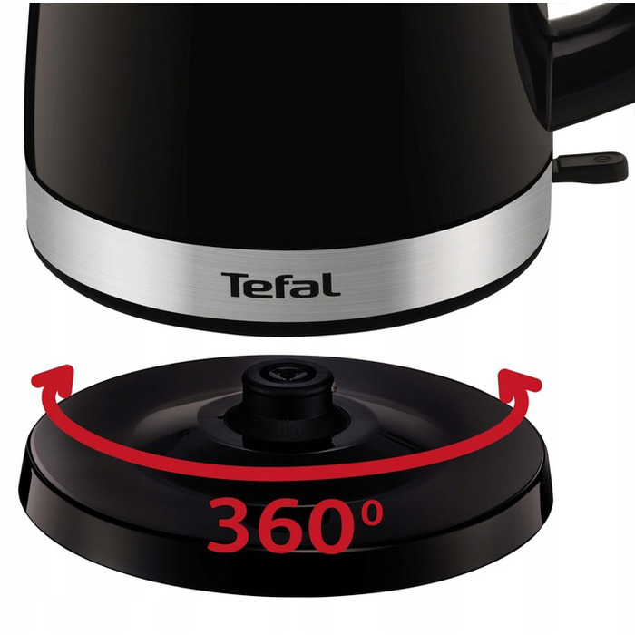 Електричний чайник Tefal Delfini KO150F30, 2400 Вт, 1,5 л, чорний