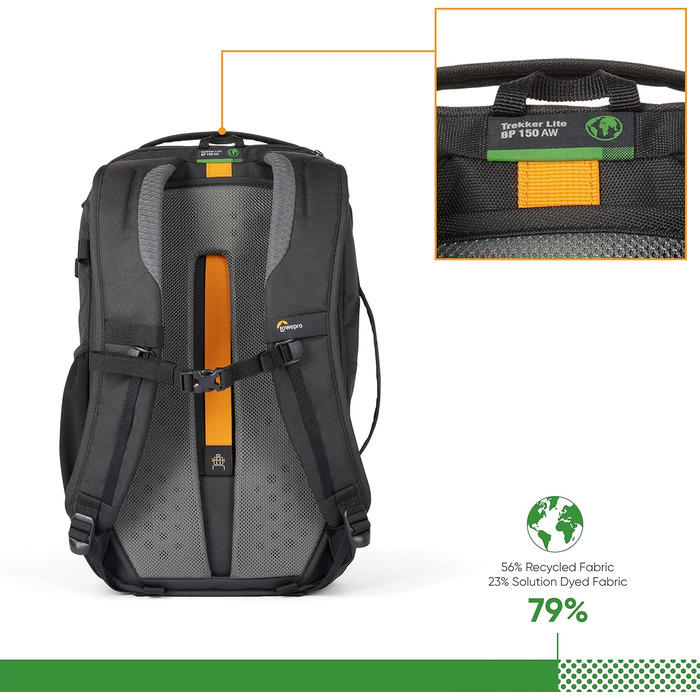 Рюкзак для камери Lowepro Trekker Lite BP 250, сірий, з винімним вкладишем, для беззеркальних камер Sony Alpha 7, з системою кріплення аксесуарів