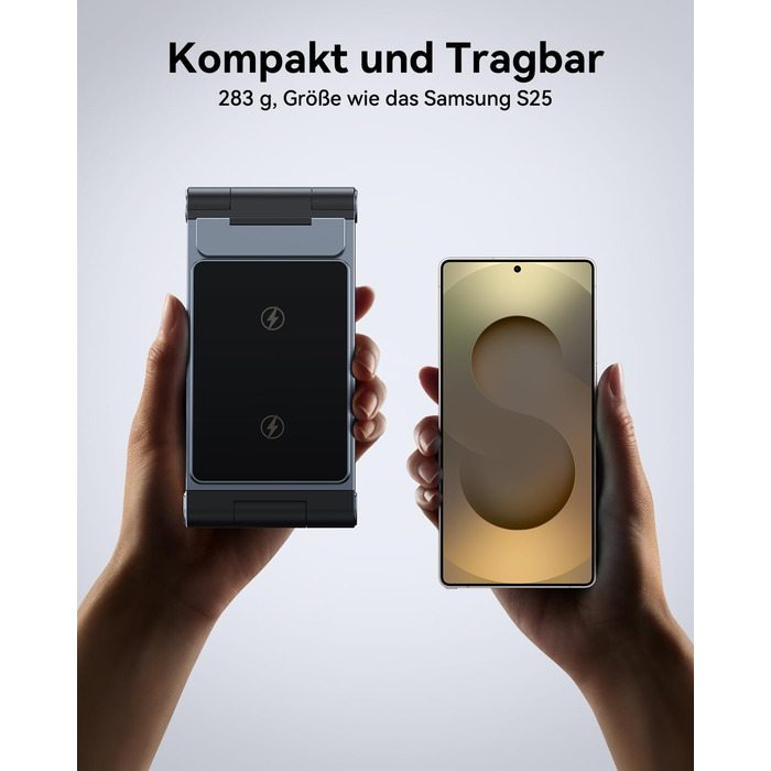 База для бездротової зарядки 3-в-1 для Samsung Galaxy S25 Ultra, S24, S23, S22, S21, S20, Z Flip, Z Fold, Galaxy Watch 8/Ultra/7, Galaxy Buds, 20W, чорний