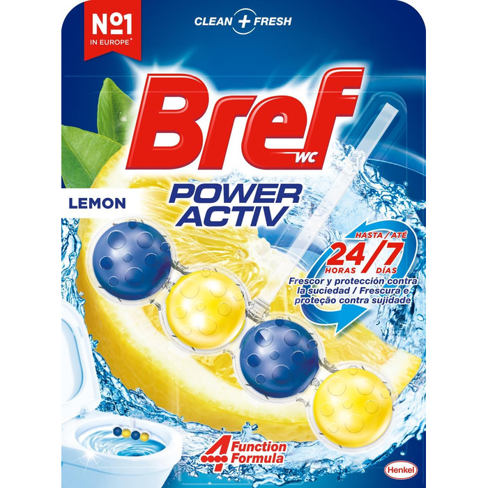Гель-блочок для унітаза Bref Aktive Kraft Лимон, 10 шт x 50 г (загальна вага 500 г)