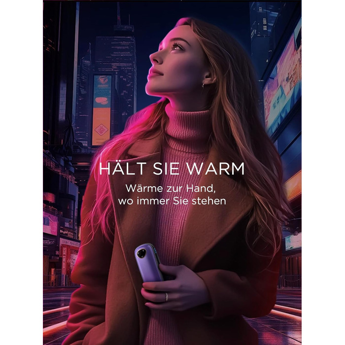 Електричні грілки для рук Funme® 10000mAh (2 шт.) з подарунковою коробкою. USB Powerbank, багаторазові, портативні, до 60°C, для жінок, ідеальні для активного відпочинку. OT95 (фіолетове золото)