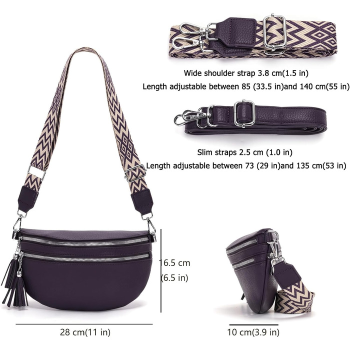 Сумка на пояс жіноча бежева, кросбоді, середнього розміру з відділенням для карт та 2 ремінцями - Lila