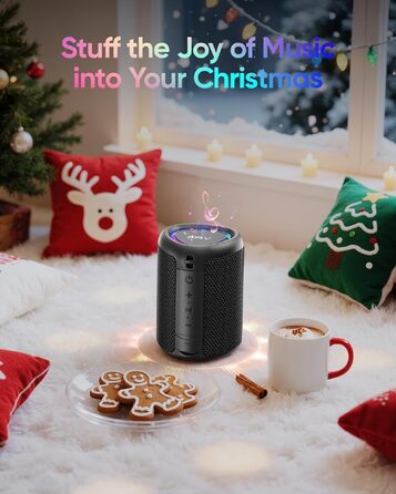 Портативна Bluetooth колонка AY з підсвіткою, водонепроникна IPX5, AUX/TF-карта, 24 год роботи, синя
