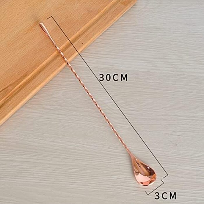 Набір з 2 барних ложок для коктейлів з нержавіючої сталі, 30.5 см, сріблясті (рожеве золото)