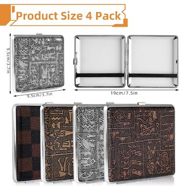 Металеве екіпен для сигарет на 20 штук з гумкою, 10*10*2 см - подарунок для чоловіків та жінок