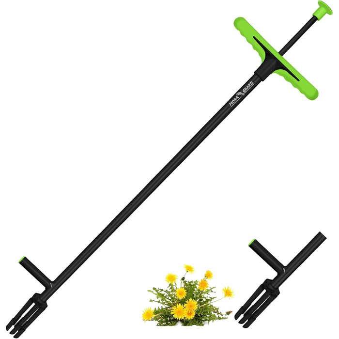 FLORA GUARD 100cm Weed Puller for Standing, 4 High-Strength Claws Made of Hardened Steel and Foot Pedal, Easy Weeding, No Bending Required, Ideal Tool for the Garden