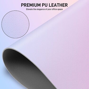 Килимок на стіл з шкіри, антиковзаючий, великий 80x40 см, багатофункціональний, для офісу та дому, лавандово-блакитний