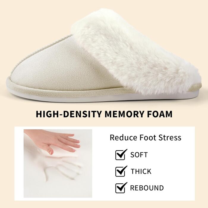 Домашні тапочки жіночі чоловічі зимові, плюшеві, теплі, з підкладкою, зручні, антиковзні, бежеві, 40/41 EU