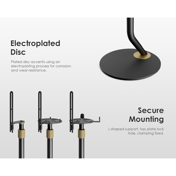 Підставка для колонок FITUEYES Design, регульована висота, металева, чорна (2 шт.)