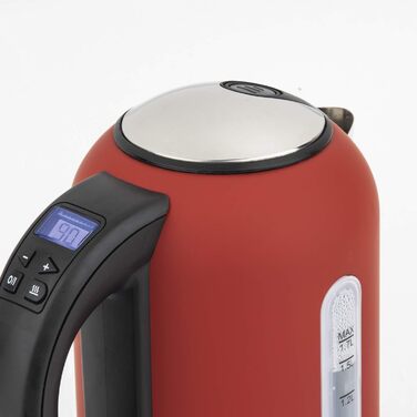 Електричний чайник H.Koenig BOE54 Inox 1.7L з програмуванням температури, червоний