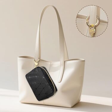 Косметичка жіноча мініатюрна, водонепроникна, PU, для подорожей та зберігання косметики, чорно-бежева