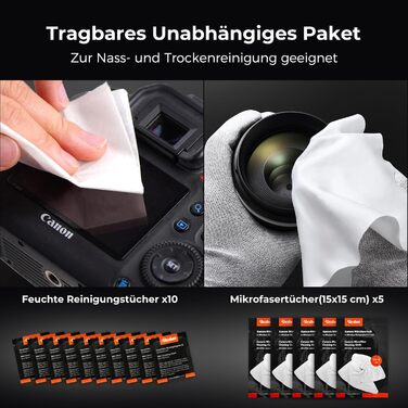 Набір для чищення камери Rollei Travel 7-в-1: Lenspen, двірник, серветки, рідина для чищення об'єктивів, для Sony, Nikon, Canon