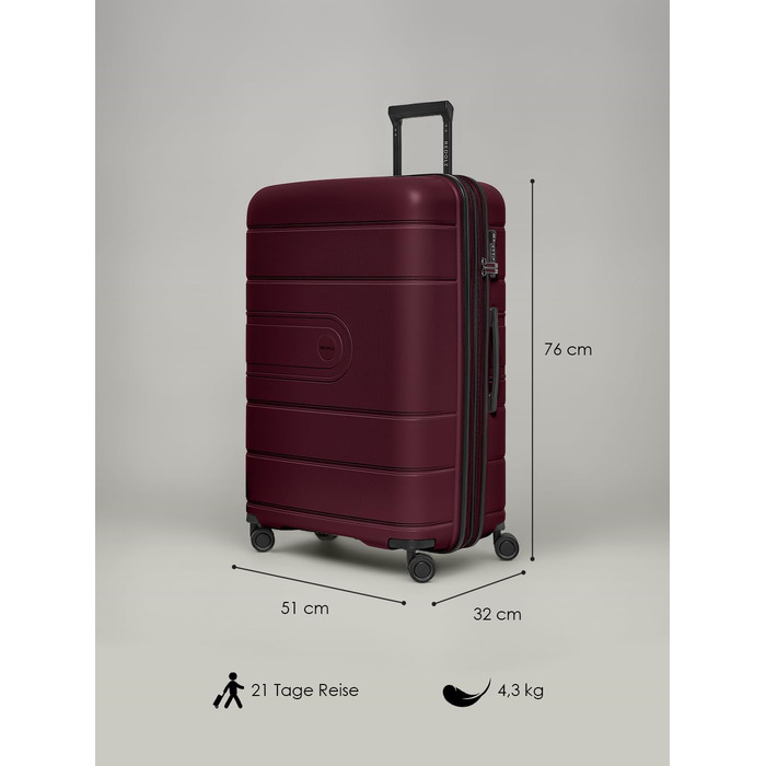 Набір валіз REDOLZ Essentials 11, темно-синій, 3 шт. (56 см + 76 см, розширювана)