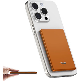 Power Bank Dbasne магнітний 5000mAh, 20W PD, QC 3.0, USB-C для iPhone 16/15/14/13, Travel, Outdoor (Orange)