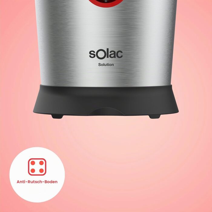 Електрична соковижималка для цитрусових Solac Solution EX6190, 600Вт, з AC-мотором, сталевий корпус, 2 конуси, чаша 0.65л