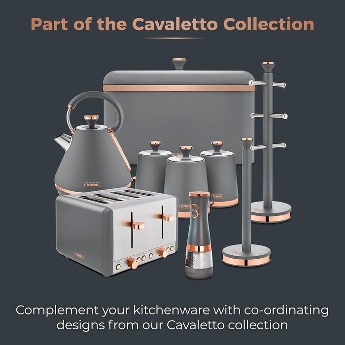 Електричні мельниці для солі та перцю Tower, працюють від батарейок, з регульованими керамічними жорнами, рожеві та рожеве золото T847004PNK (сірий)