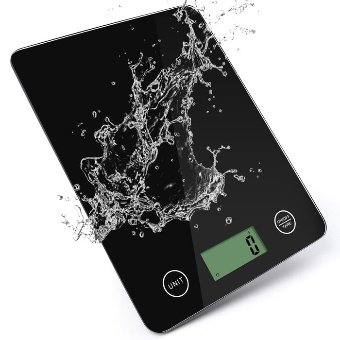 Цифрова кухонна вага 5 кг, електронна багатофункціональна вага з LCD дисплеєм, точна вага з автоматичним вимкненням, 6 одиниць вимірювання, функція тарування, сенсорні кнопки, точність 1 г