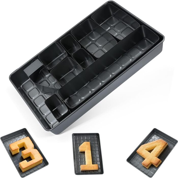 Набір форм для випічки з антипригарним покриттям, форми для випічки у вигляді літер та цифр, великі регульовані форми для кексів з алюмінію, набір для випічки DIY для вирізання печива на весілля, день народження, хрещення