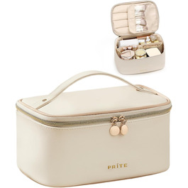 Велика косметичка для жінок: водонепроникна дорожня косметичка з відділеннями (Бежевий)