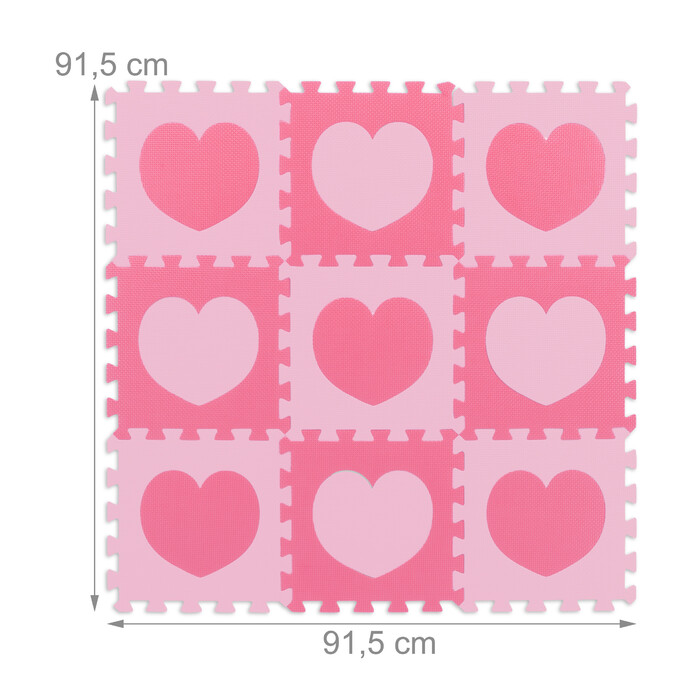 Relaxdays 18-piece Puzzle Mat Heart