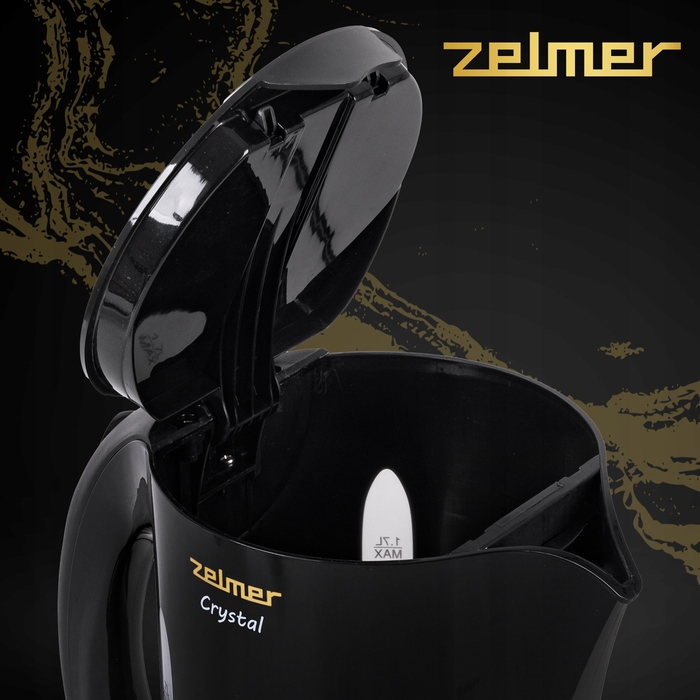 Електричний чайник Zelmer ZCK7630 Crystal Gold, 2200 Вт, 1,7 л, чорний