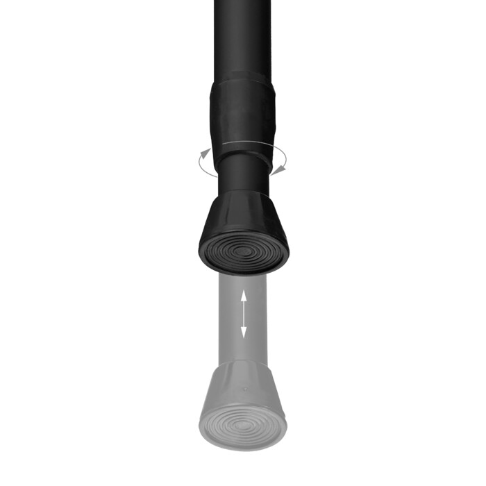 Black Extendable Telescopic Pole - Stainless Steel