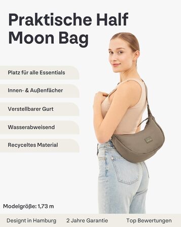 Сумка через плече Johnny Urban Ally Medium Desert Grey (3.3 л) - Унісекс, Місячна форма, Водовідштовхувальна