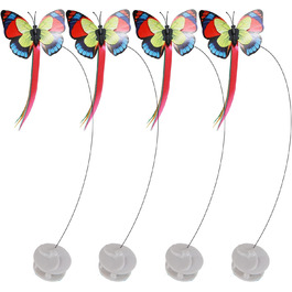18 PCS Interactive Automatic Butterfly Cat Toy with Kitten Play Balls for House Cats Adults - 18 Pack Gift (red)