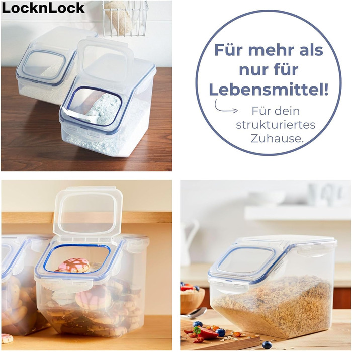 LocknLock Küchen Caddy 12L: Контейнер для зберігання продуктів з кришкою-клапаном | 35 x 23 x 27 см