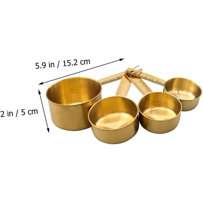 BESTOYARD 4-Piece Measuring Spoon Set - Stainless Steel, Wooden Cooking Spoon Set, Wooden Spoon Set, Baking Measuring Spoons, Measuring Scoop, Measuring Cup, Spoon Scoop, Long-Handled Measuring Spoons, Stainless Steel, 4 Pieces * 4