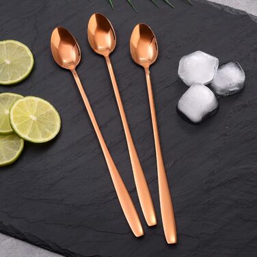 Набір ложок для лате макіато GRÄWE Königstein (Rotgold), нержавіюча сталь, 6 шт., довгі ложки для коктейлів та десертів, придатні для миття в посудомийній машині