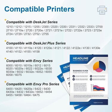 Картриджі 305 XL сумісні з HP Deskjet 2700, 2800, 4200 та Envy 6000, 6400 (чорний та кольоровий), комплект