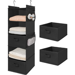 Органайзер для шафи MAX Houser з 5 полицями, підвісний, для економії місця, з 4 кишенями збоку, складний, бежевий