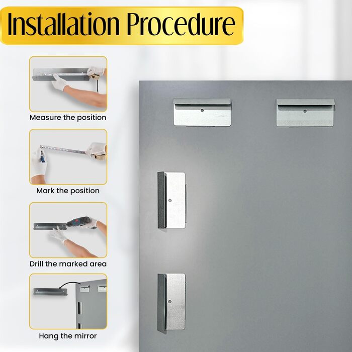 Дзеркало прямокутне скошеного краю без рами, 61 x 91,4 см. Скло безпечне, сучасний дизайн для ванної кімнати, спортзали, передпокої.